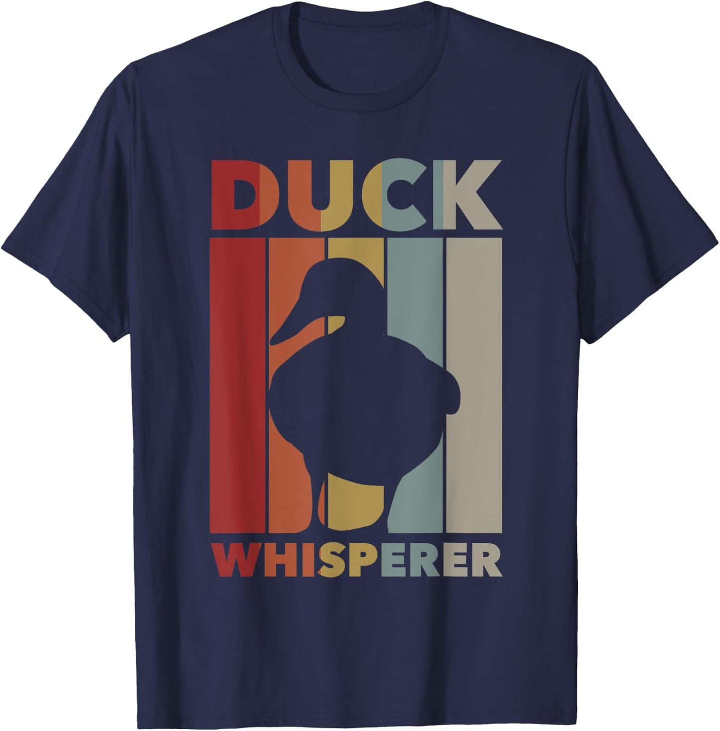 Retro Duck Water Bird - Vintage Duck Whisperer T-Shirt - T-Shirt | Navy