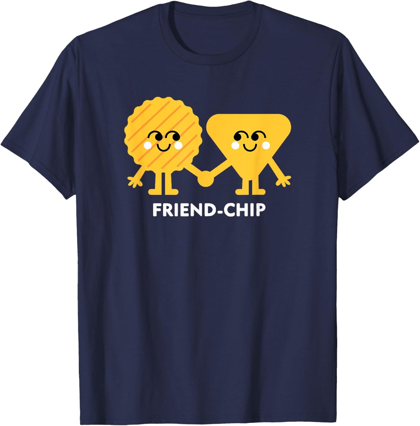 Friend-Chip Chips Lustiges Essen Freundschaft Wortspiel T-Shirt - T-Shirt | Navy