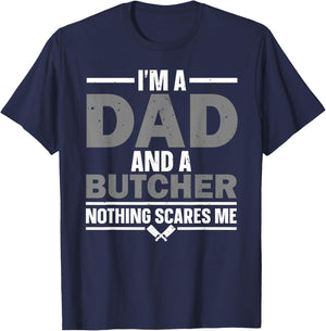 Funny Butcher Art Dad Meat Cutter Butchery Butcher T-Shirt - T-Shirt | Navy