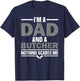 Funny Butcher Art Dad Meat Cutter Butchery Butcher T-Shirt - T-Shirt | Navy