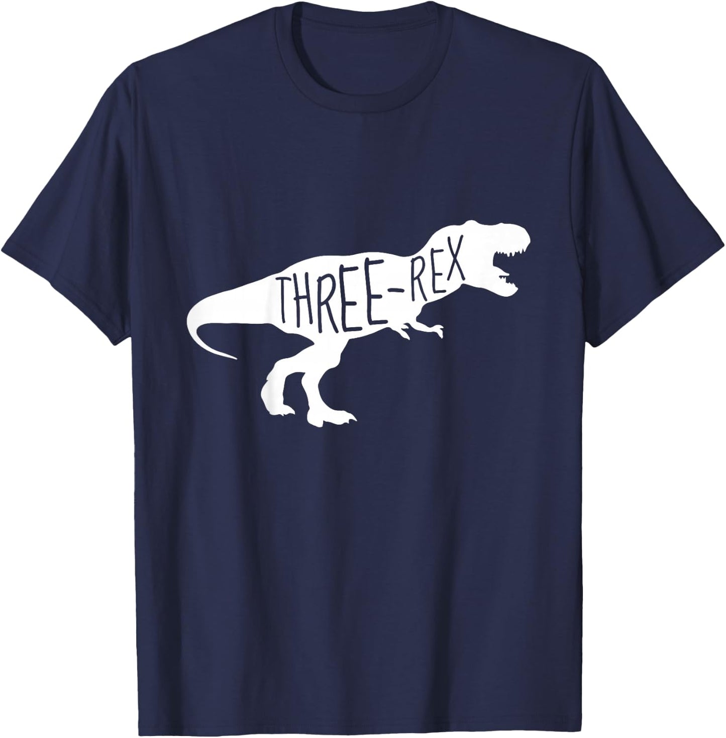 3 Year Old Birthday Girl & Boy Gift Shirt Dinosaur Three Rex T-Shirt - T-Shirt | Navy