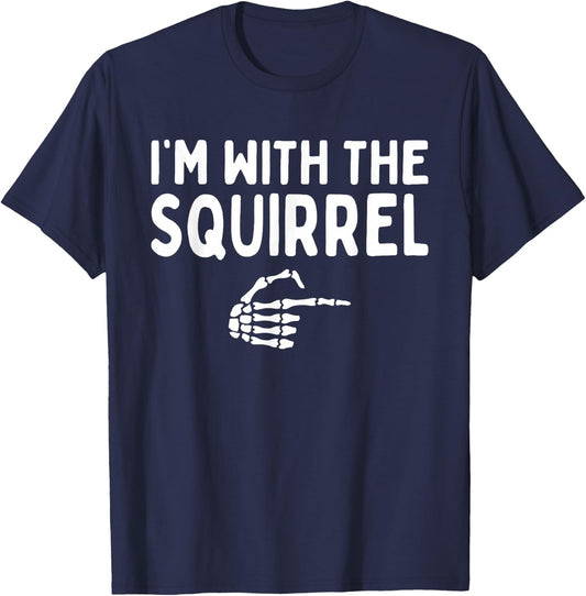 I'm With The Squirrel Halloween Costume Matching Couples T-Shirt - T-Shirt | Navy