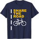 Share The Road T Shirt - Cycling Shirts T-Shirt - T-Shirt | Navy