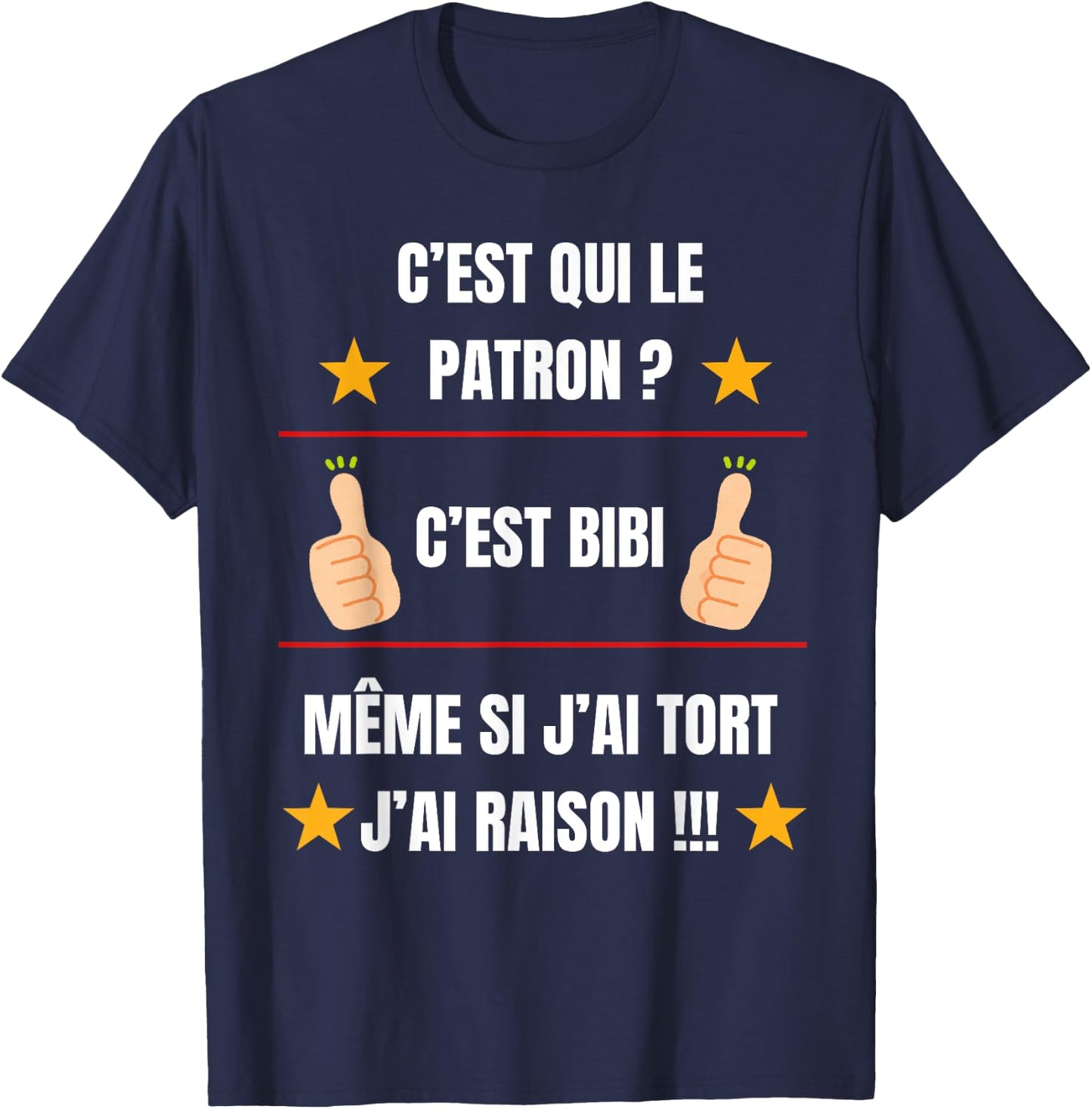 c'est qui le patron , Black, S T-Shirt - T-Shirt | Navy
