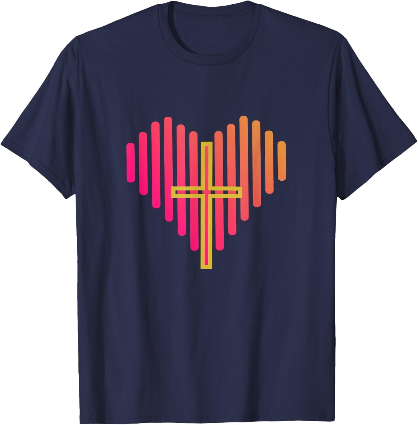 Cross in heart, I have Jesus in my heart T-Shirt - T-Shirt | Navy