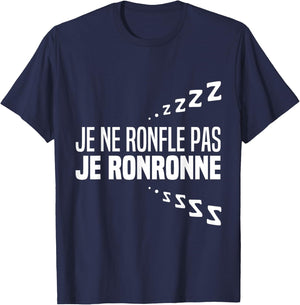 Je Ne Snorfle Je Ne Snorne Snoring Night Humour Sleep , Black, S T-Shirt - T-Shirt | Navy