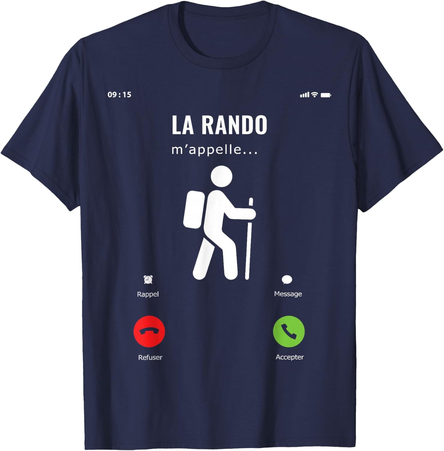 Funny Gift Hiker Mountains Hiking Hiking M'appelle , Black, S T-Shirt - T-Shirt | Navy