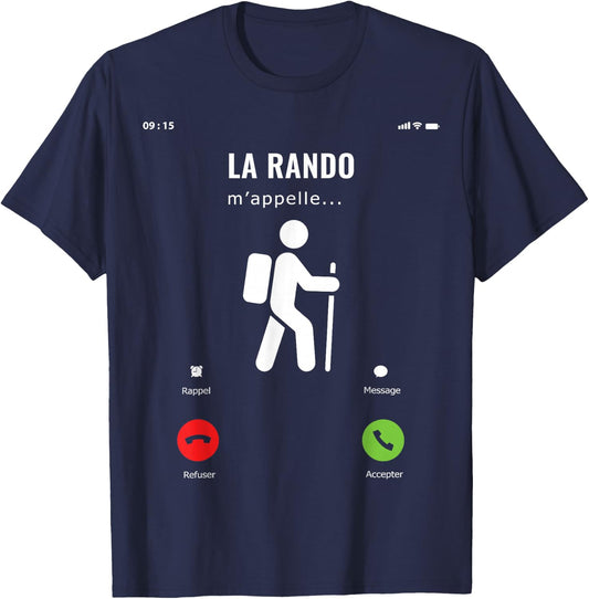 Funny Gift Hiker Mountains Hiking Hiking M'appelle , Black, S T-Shirt - T-Shirt | Navy