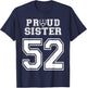 Custom Proud Football Sister Number 52 Personalized Women T-Shirt - T-Shirt | Navy