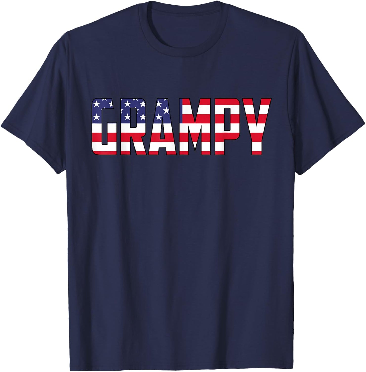 Grampy 4th of July USA American Flag Grandpa T-Shirt - T-Shirt | Navy