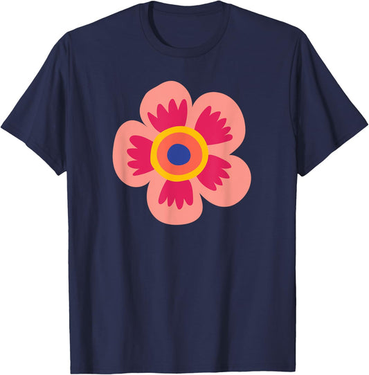 Rote Comic Blume Kunst Grafik für Herren Damen Kinder T-Shirt - T-Shirt | Navy