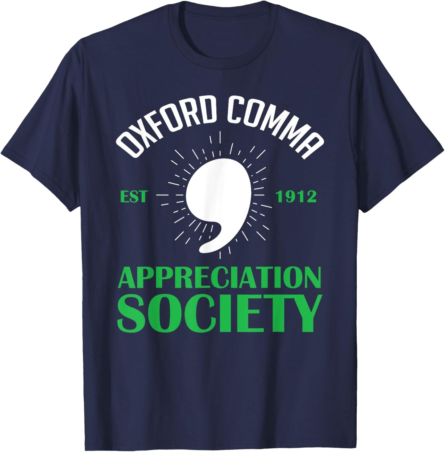 Oxford-Comma Est 1912 Appreciation Society T-Shirt - T-Shirt | Navy