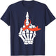 Fuck Kidney Cancer Awareness Middle Finger Orange Ribbon T-Shirt - T-Shirt | Navy