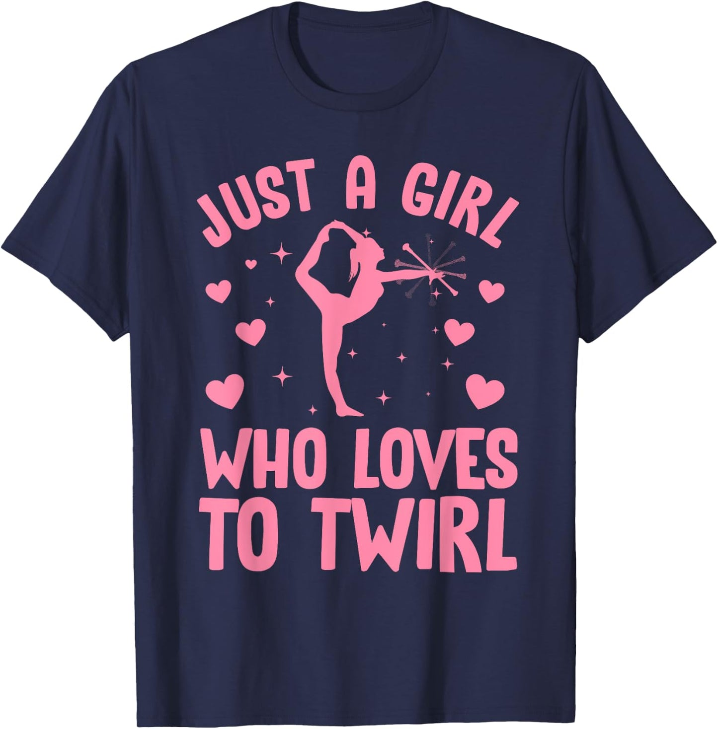 Best Baton Twirling Art Girls Twirler Majorette T-Shirt - T-Shirt | Navy
