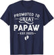 Promoted To Great Papaw Est 2025 Pregnancy Announcement T-Shirt - T-Shirt | Navy