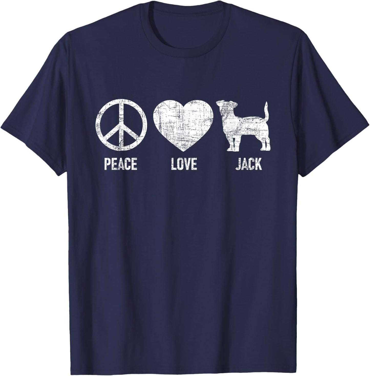Peace Love Jack - Dog Lover Animal Whisperer Puppy Men Women Girls Kids T-Shirt - T-Shirt | Navy