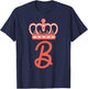 Queen B Bee Letter B Crown Alphabet Monogram Bride Bee Lover T-Shirt - T-Shirt | Navy