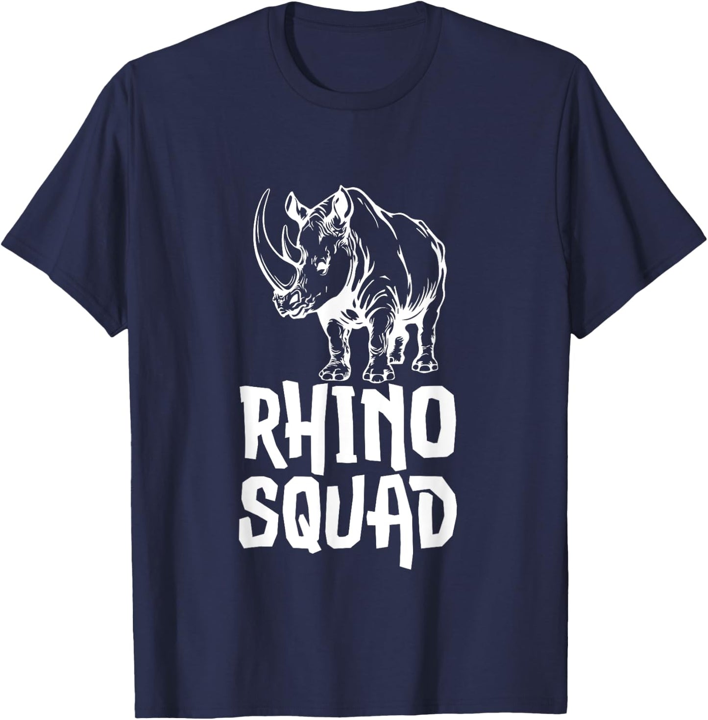 Team Rhino Squad Gifts Funny Rhinoceros Animal Lover T-Shirt - T-Shirt | Navy
