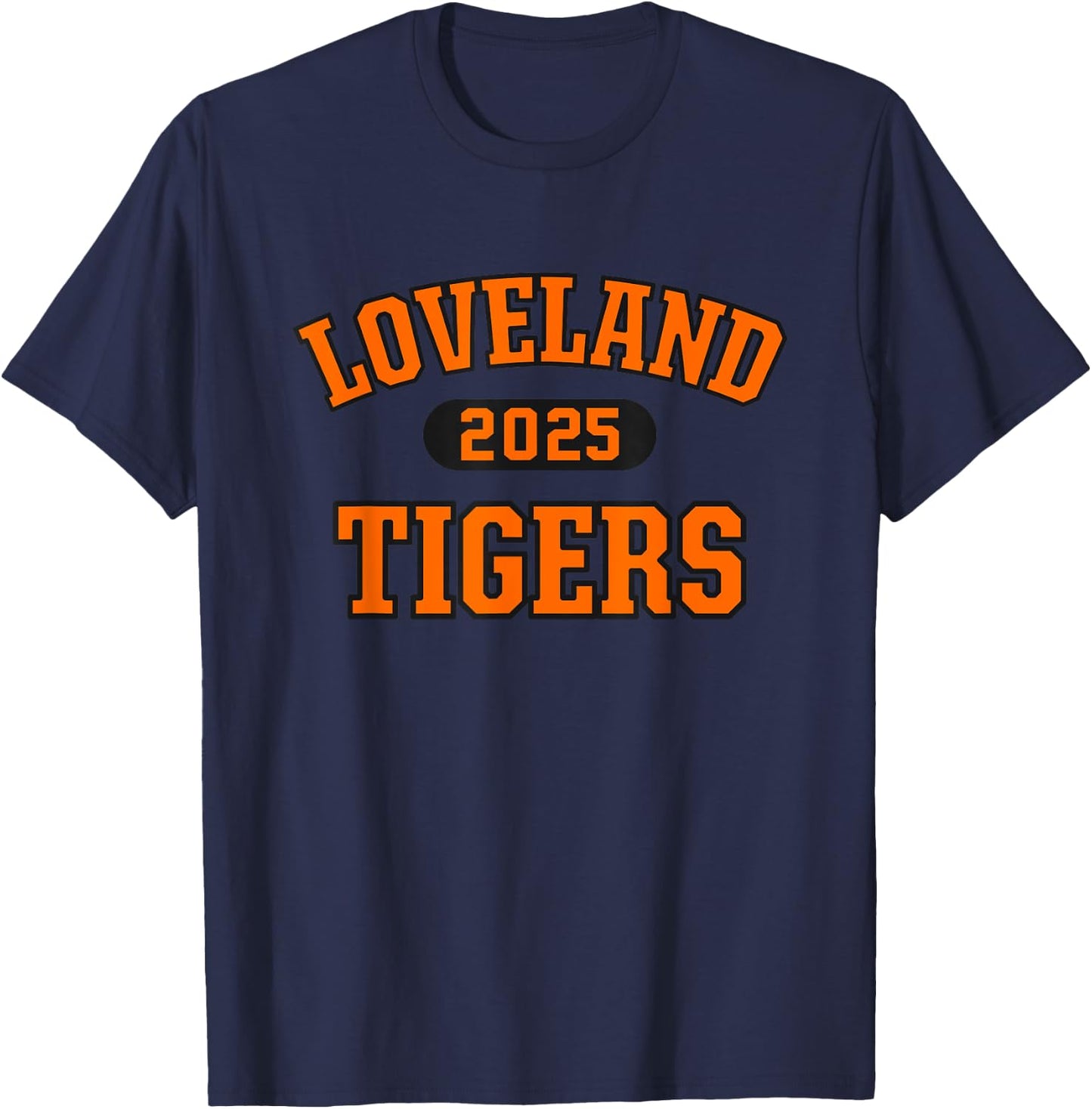 Loveland Tigers High School Arch 2025 T-Shirt - T-Shirt | Navy