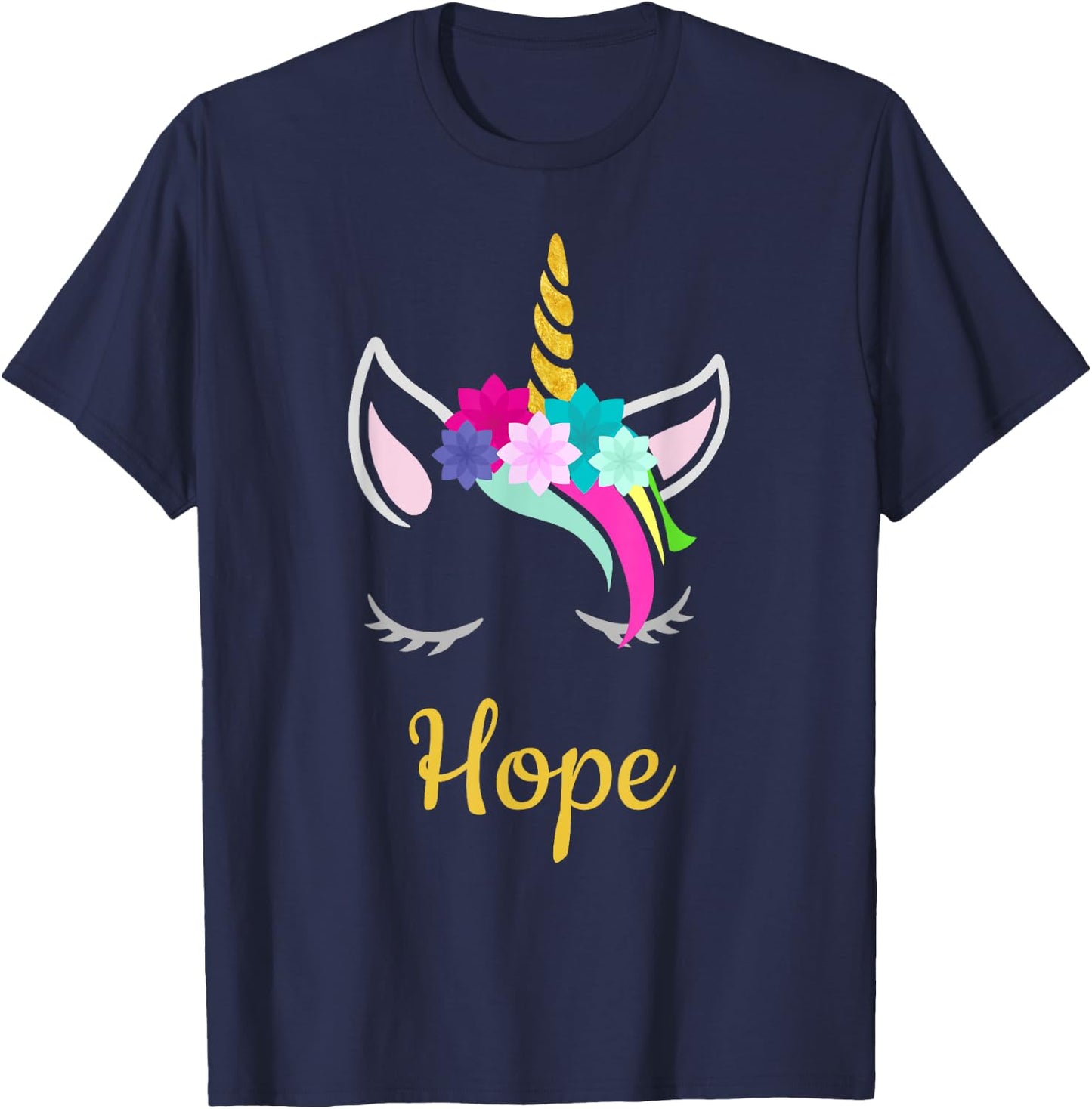 Hope Dark Unicorn Name T-Shirt - T-Shirt | Navy