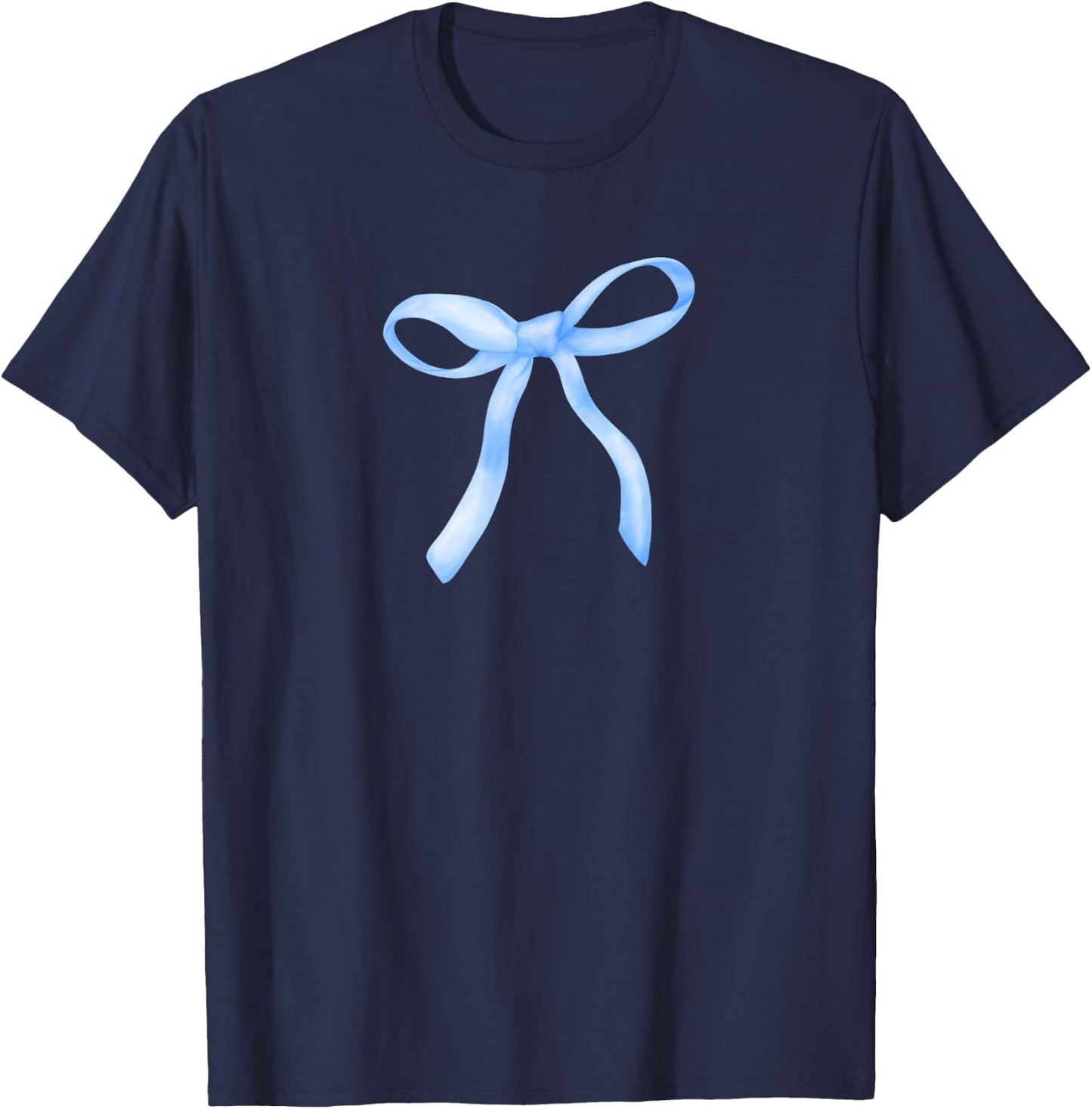 Cute Blue Bow For Girl Women T-Shirt - T-Shirt | Navy