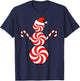 Funny Christmas Shirts Peppermint Candy Snowman T-Shirt - T-Shirt | Navy