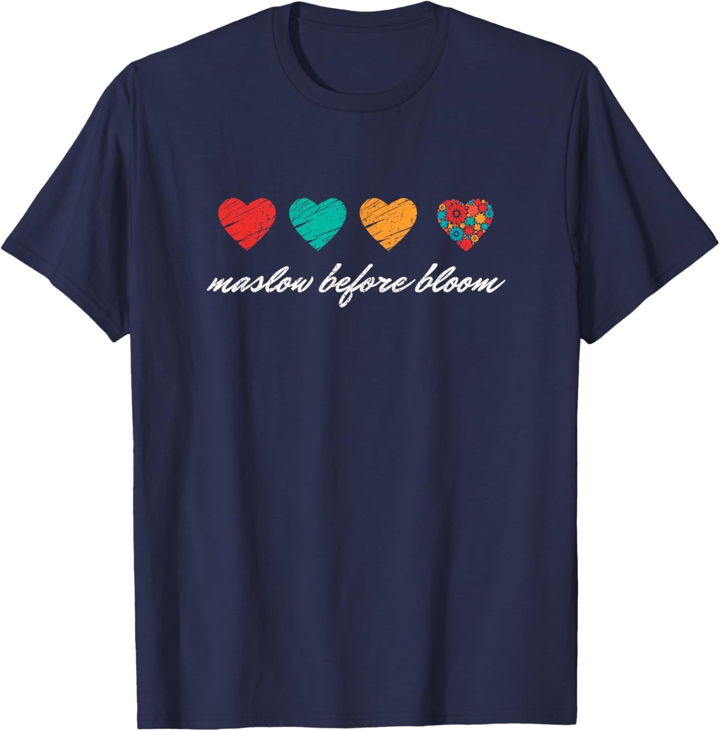We have to Maslow Before Blooms SPED Teacher School Retro T-Shirt - T-Shirt | Navy