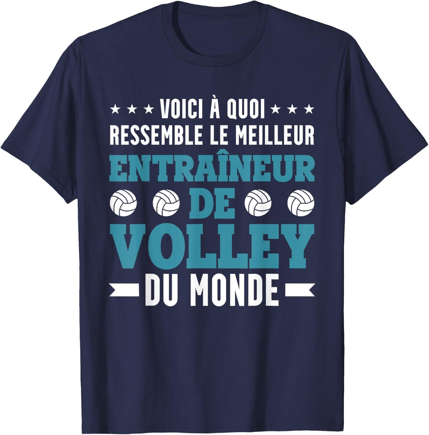The Best Volleyball Coach Funny Volleyball Coach T-Shirt - T-Shirt | Navy