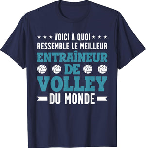 The Best Volleyball Coach Funny Volleyball Coach T-Shirt - T-Shirt | Navy