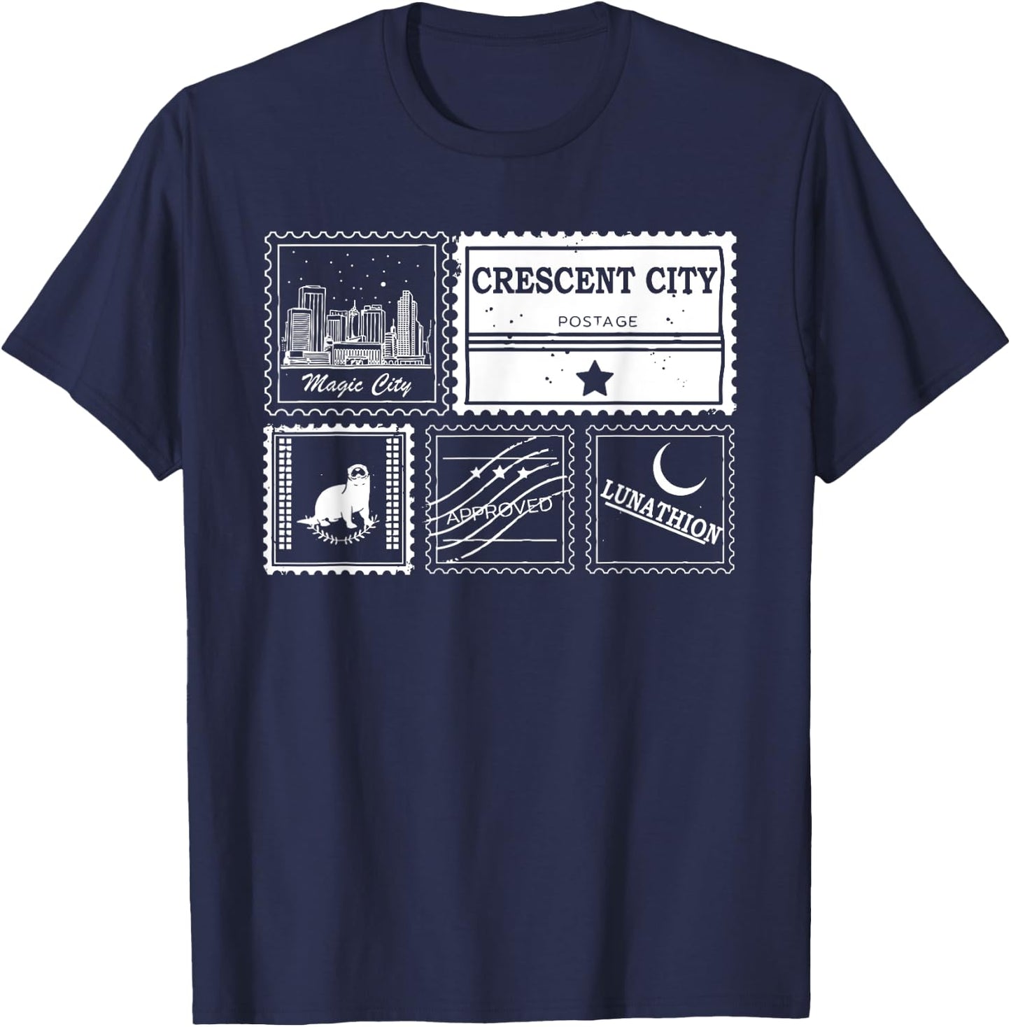 Crescent City Postal Service, Funny Crescent City Otter T-Shirt - T-Shirt | Navy