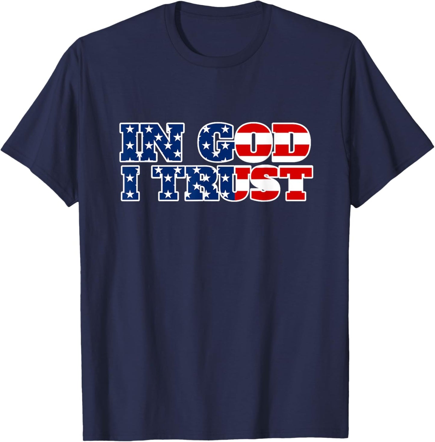 In God I Trust - Religious Jesus Christ American T-Shirt - T-Shirt | Navy