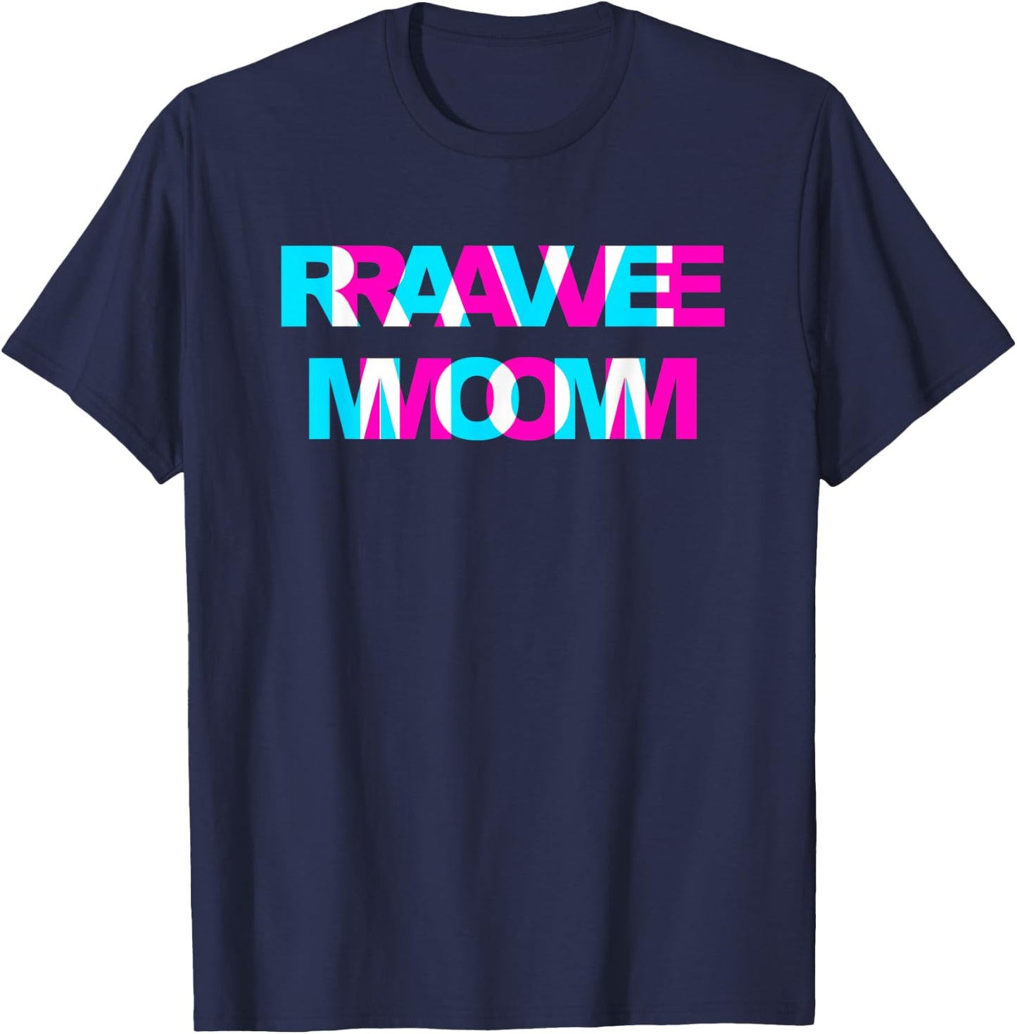Rave Mom EDM Music Festival Mother Optical Illusion Trippy T-Shirt - T-Shirt | Navy