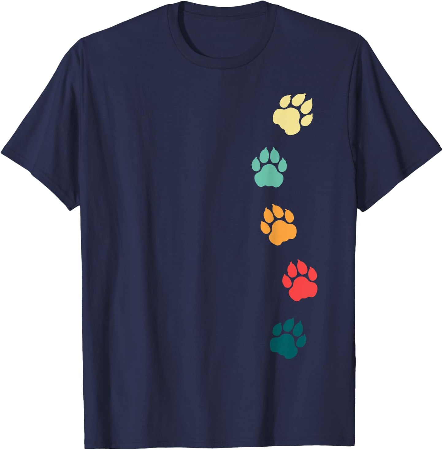 Lion Paw Print Cheetah Footprint Tiger Print Paw Leopard T-Shirt - T-Shirt | Navy