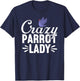 Crazy Parrot Lady | Violet Indian Ringneck T-Shirt - T-Shirt | Navy