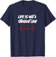 Life Is Not A Straight Line - ECG Edition T-Shirt - T-Shirt | Navy