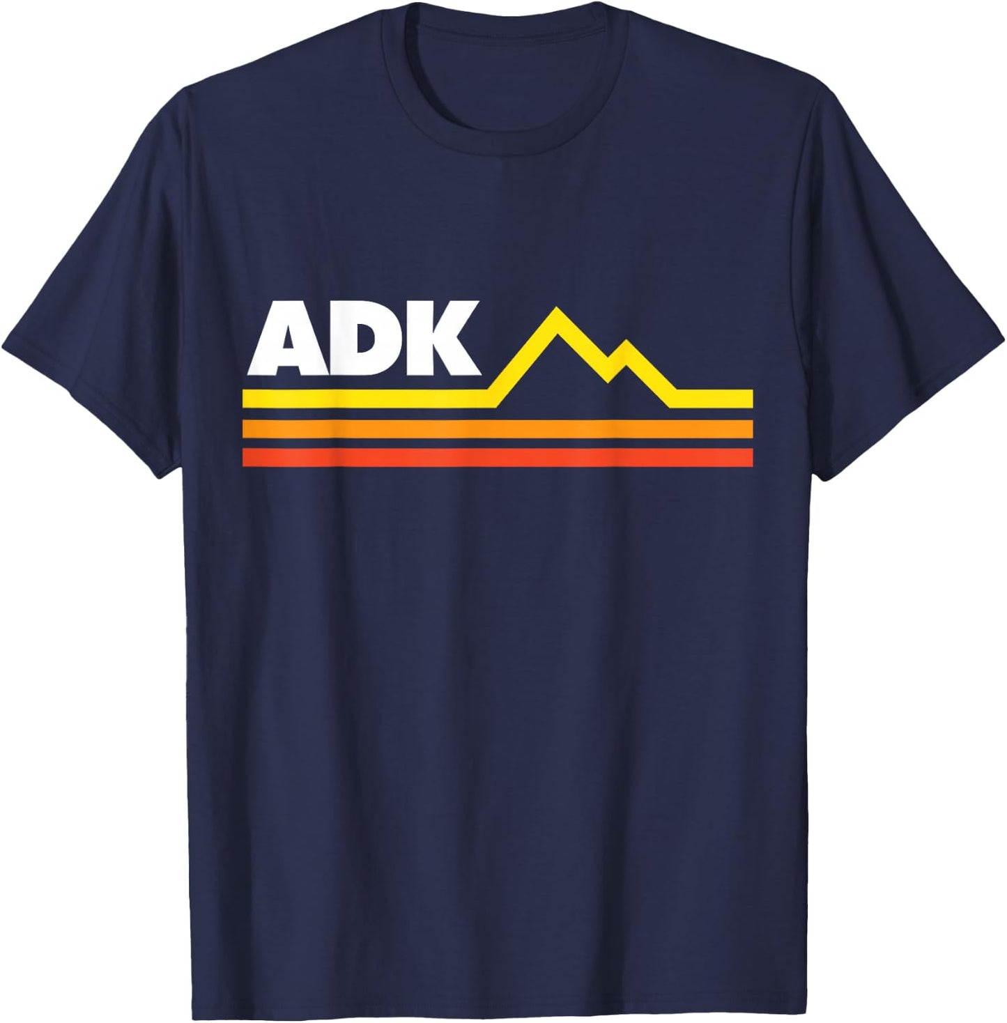 ADK Adirondack Mountains Retro T-Shirt - T-Shirt | Navy