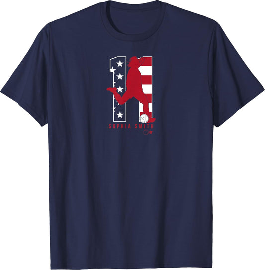 Sophia Smith 11: USWNT Players Association - USA Soccer T-Shirt - T-Shirt | Navy