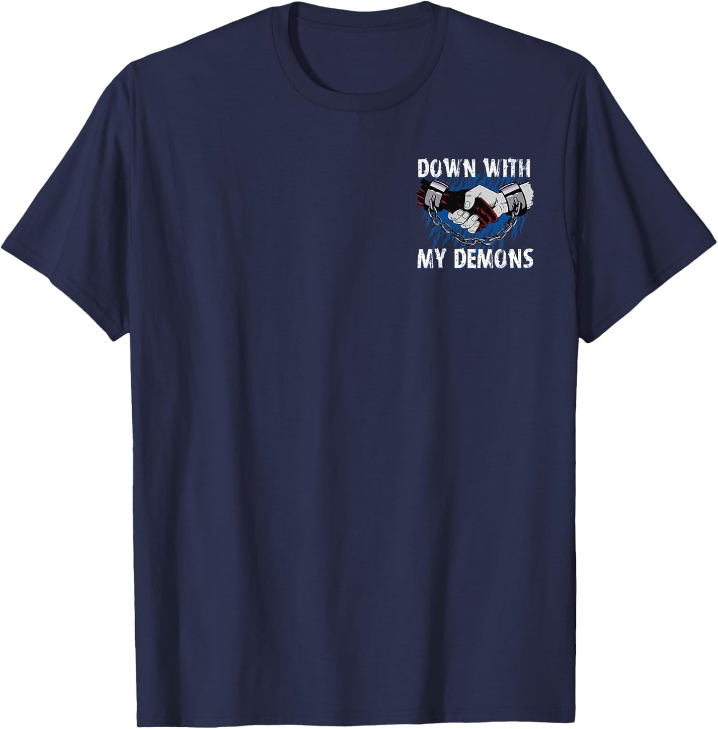 Down With My Demons Gothic Dark Humor Demon T-Shirt - T-Shirt | Navy