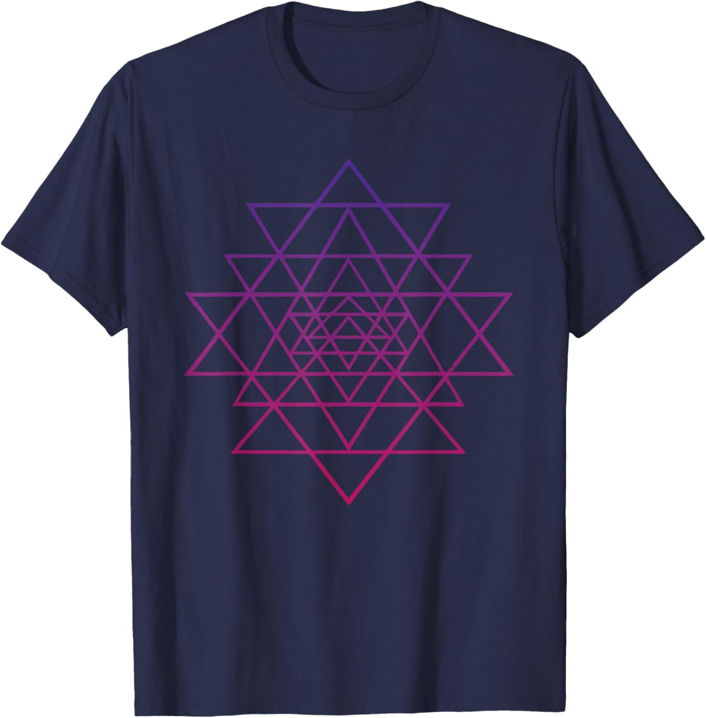 Sri Yantra Hindu Tantra Flower of Life T-Shirt - T-Shirt | Navy