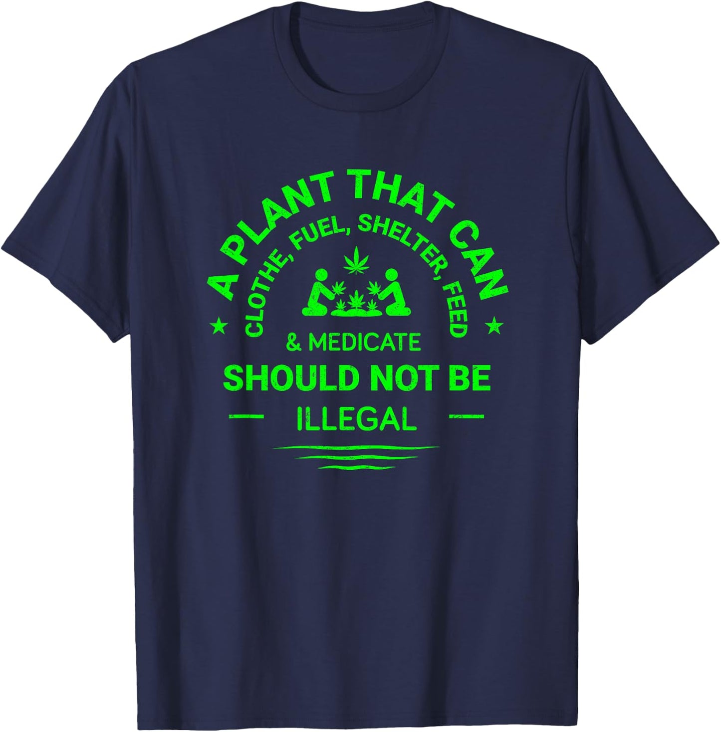 Weed Gift Cannabis Medical Marijuana Clothing Pot Head T-Shirt - T-Shirt | Navy