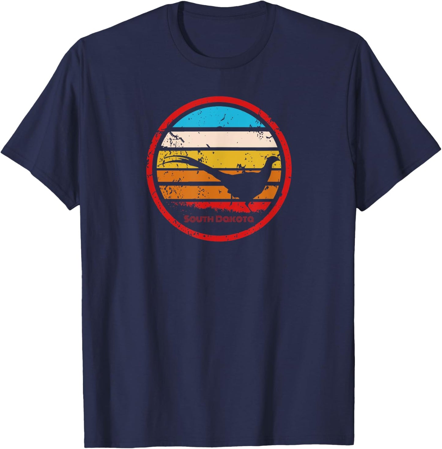 South Dakota Vintage Retro Pheasant Hunting Season T-Shirt - T-Shirt | Navy