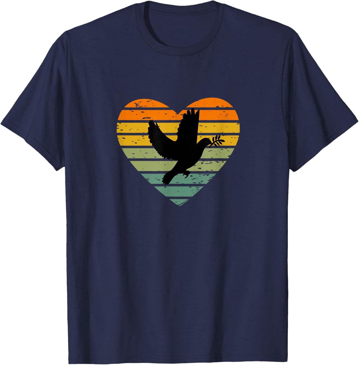 with "I Love Peace Symbol Freedom World Peace Dove of Peace T-Shirt - T-Shirt | Navy