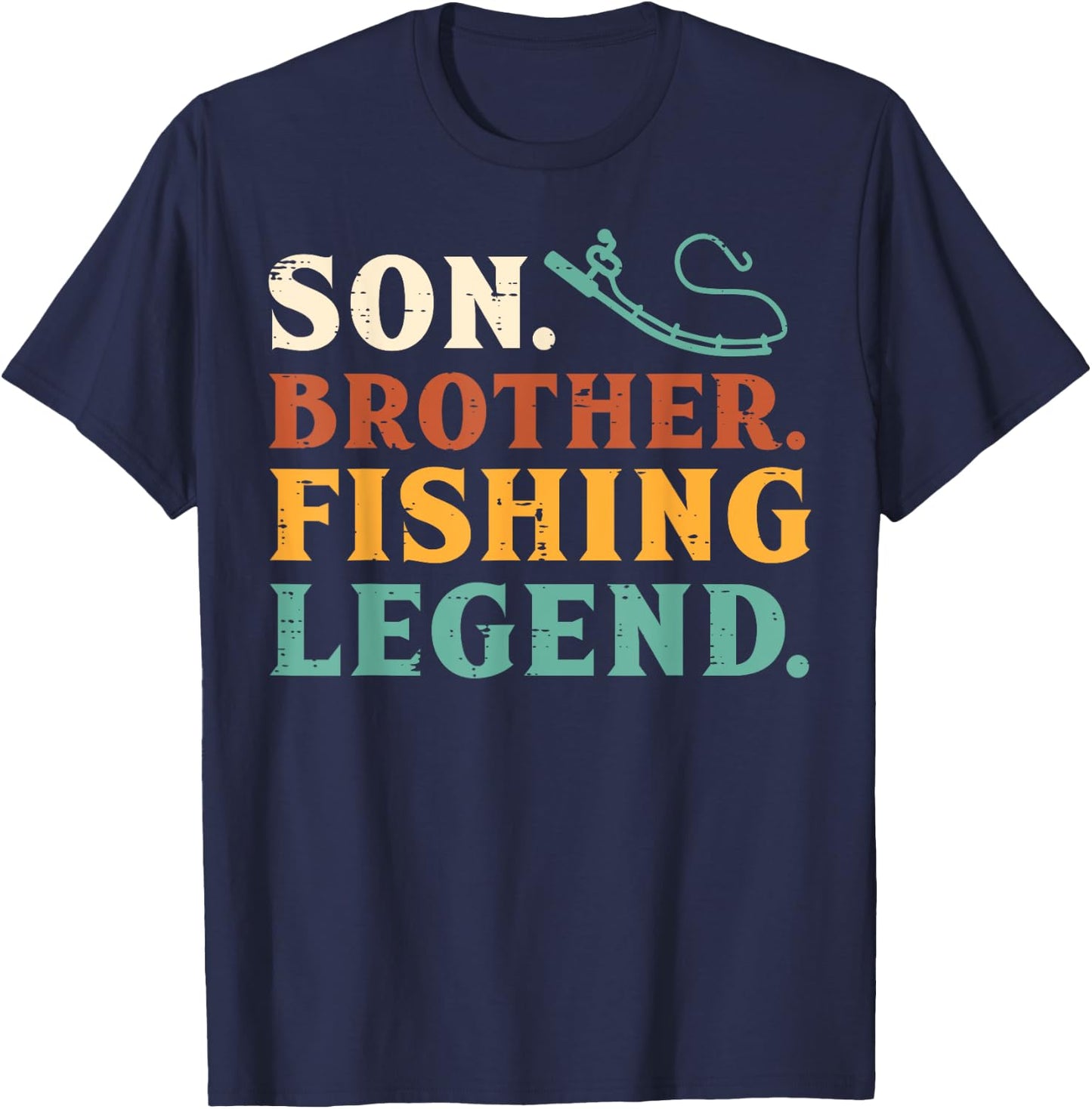 Son Brother Fishing Legend Family Fisherman Boys Kids Men T-Shirt - T-Shirt | Navy
