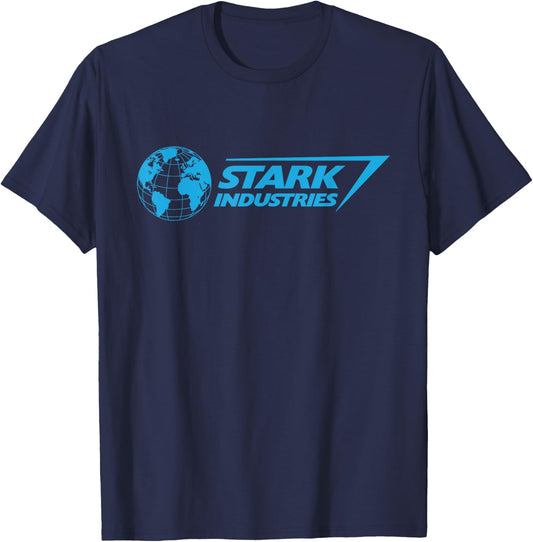 Marvel Iron Man Stark Industries Logo Blue , black T-Shirt - T-Shirt | Navy