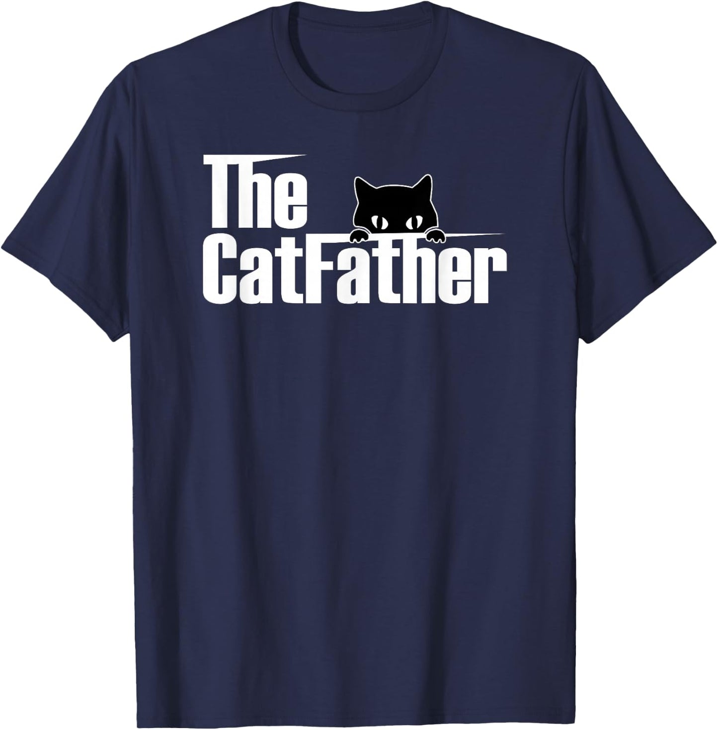 The Catfather | Funny Cute Cat Father T-Shirt - T-Shirt | Navy