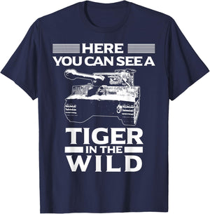 Panzer Tanker Tiger In The Wild Tank Driver T-Shirt - T-Shirt | Navy
