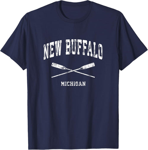 New Buffalo Michigan Vintage Nautical Crossed Oars