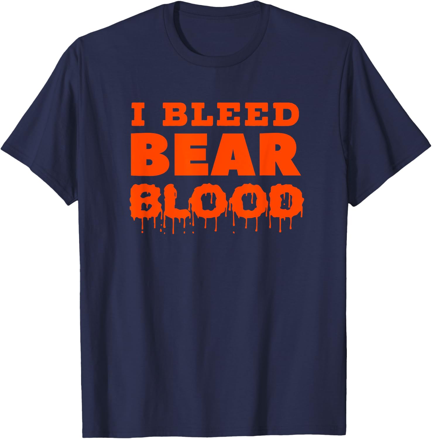I BLEED BEAR BLOOD Blue and Orange T Shirt T-Shirt - T-Shirt | Navy