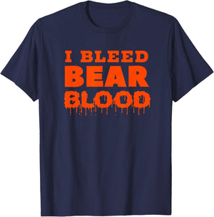 I BLEED BEAR BLOOD Blue and Orange T Shirt T-Shirt - T-Shirt | Navy