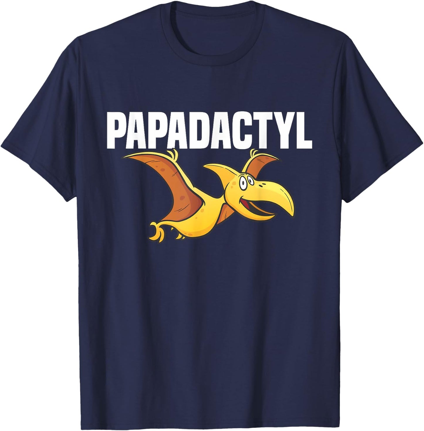 Papadactyl Dad Bird Dinosaur Lover Fathers Day Pterodactyl T-Shirt - T-Shirt | Navy